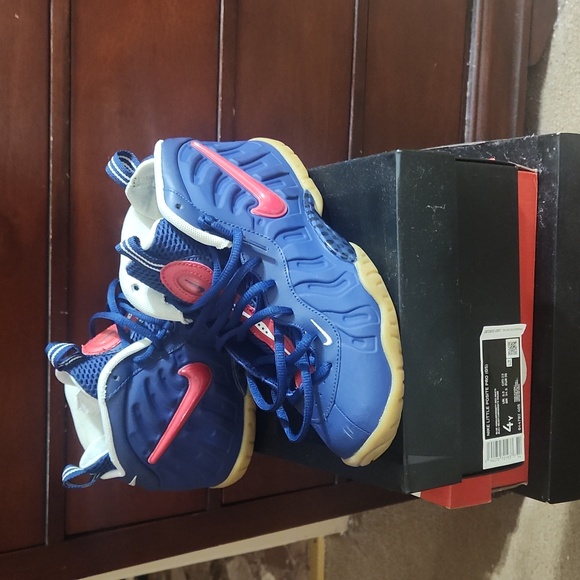 Worn 4y Blue Nike Little Posite - Picture 3 of 3